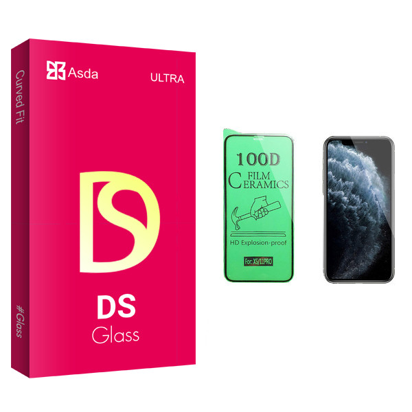 محافظ صفحه نمایش سرامیکی آسدا مدل DS glass مناسب برای گوشی موبایل اپل iPhone X