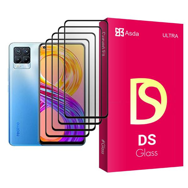 محافظ صفحه نمایش آسدا مدل DS Glass MIX004 مناسب برای گوشی موبایل ریلمی 8 Pro بسته چهار عددی