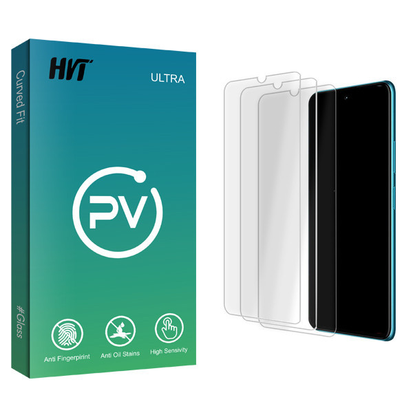 محافظ صفحه نمایش شیشه ای اچ وی تی مدل PV Glass MIX3 مناسب برای گوشی موبایل موتورولا Moto E6 Plus بسته سه عددی