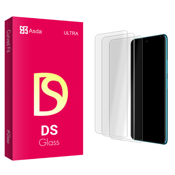 محافظ صفحه نمایش شیشه ای آسدا مدل DS Glass MIX3 مناسب برای گوشی موبایل شیائومی Poco X3 Pro بسته سه عددی