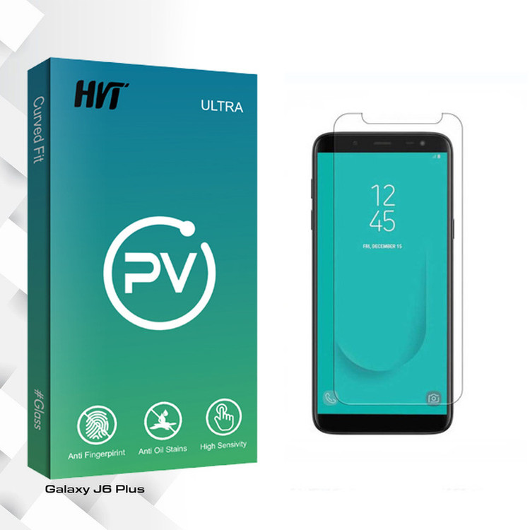 محافظ صفحه نمایش شیشه ای اچ وی تی مدل PV glass مناسب برای گوشی موبایل سامسونگ Galaxy J6 Plus