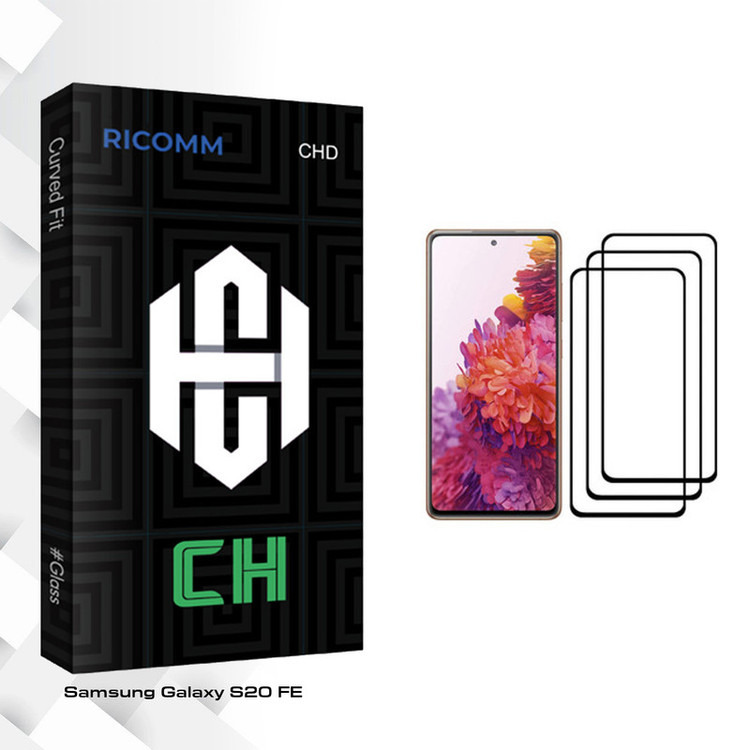 محافظ صفحه نمایش ریکام مدل CH glass مناسب برای گوشی موبایل سامسونگ Galaxy S20 FE بسته سه عددی