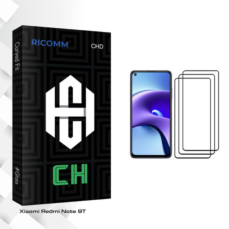 محافظ صفحه نمایش ریکام مدل CH glass مناسب برای گوشی موبایل شیائومی Redmi Note 9T بسته سه عددی