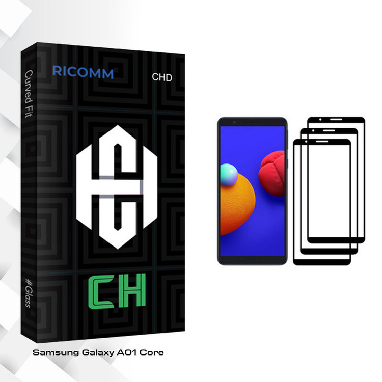 محافظ صفحه نمایش ریکام مدل CH glass مناسب برای گوشی موبایل سامسونگ Galaxy A01 Core بسته سه عددی