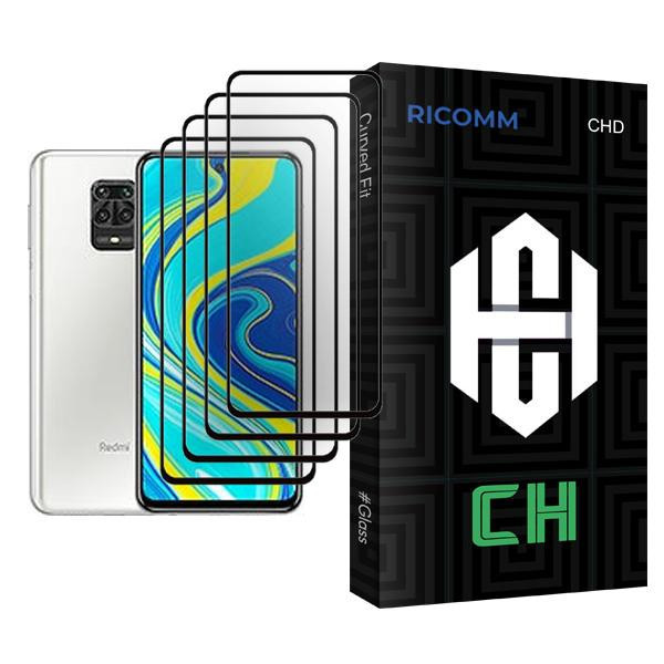 محافظ صفحه نمایش ریکام مدل CH Glass MIX004 مناسب برای گوشی موبایل شیائومی Redmi Note 9S بسته چهار عددی