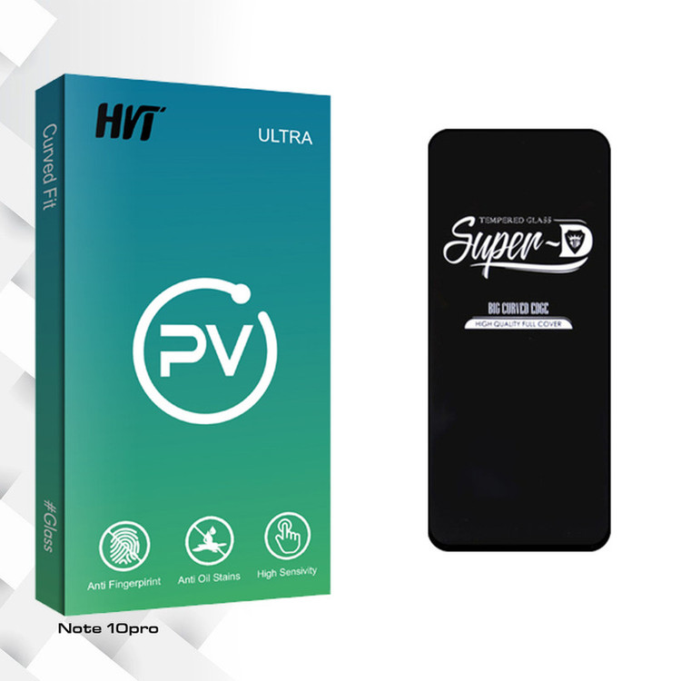 محافظ صفحه نمایش اچ وی تی مدل PV GlassSuper D مناسب برای گوشی موبایل شیائومی Note 10pro