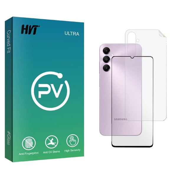 محافظ صفحه نمایش شیشه ای اچ وی تی مدل PV مناسب برای گوشی موبایل سامسونگ Galaxy A15 به همراه محافظ پشت گوشی