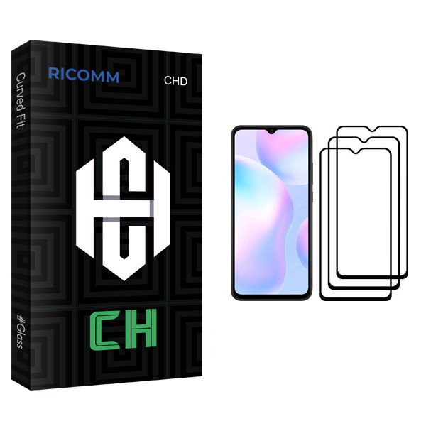 محافظ صفحه نمایش ریکام مدل CH glass مناسب برای گوشی موبایل شیائومی Redmi 9A بسته سه عددی