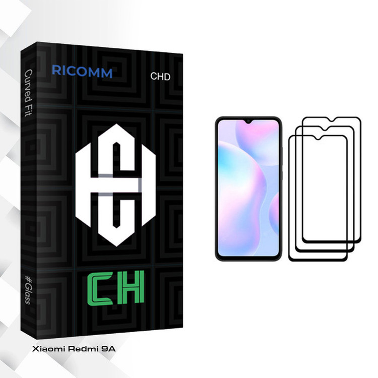 محافظ صفحه نمایش ریکام مدل CH glass مناسب برای گوشی موبایل شیائومی Redmi 9A بسته سه عددی