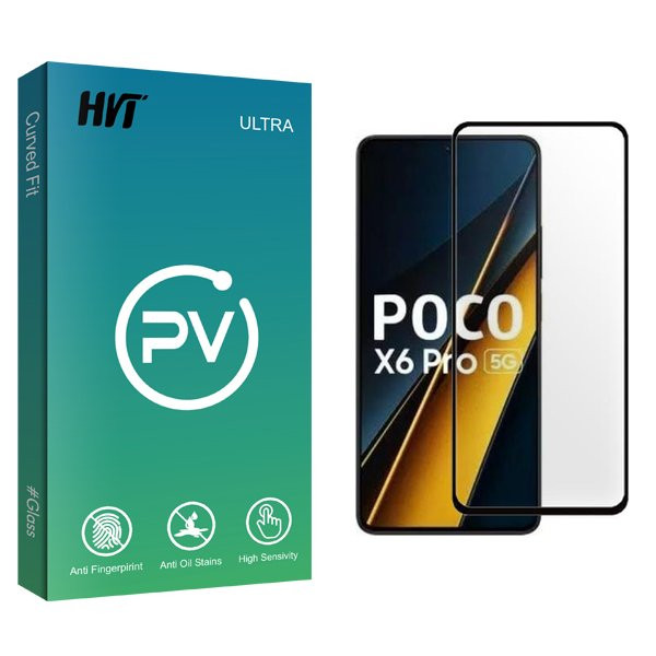 محافظ صفحه نمایش شیشه ای اچ وی تی مدل PV مناسب برای گوشی موبایل شیائومی Poco X6 Pro