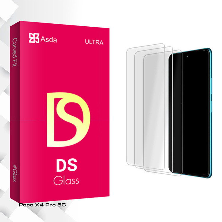 محافظ صفحه نمایش شیشه ای آسدا مدل DS Glass MIX مناسب برای گوشی موبایل شیائومی Poco X4 Pro 5G بسته سه عددی