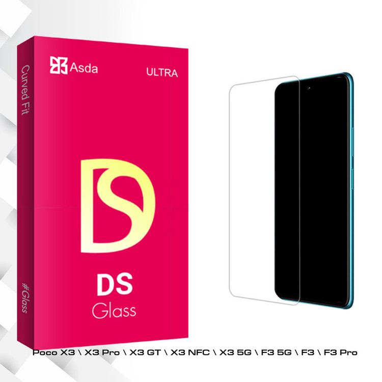 محافظ صفحه نمایش شیشه ای آسدا مدل DS Glass MIX مناسب برای گوشی موبایل شیائومی Poco X3 \ X3 Pro \ X3 GT \ X3 NFC \ X3 5G \ F3 5G \ F3 \ F3 Pro
