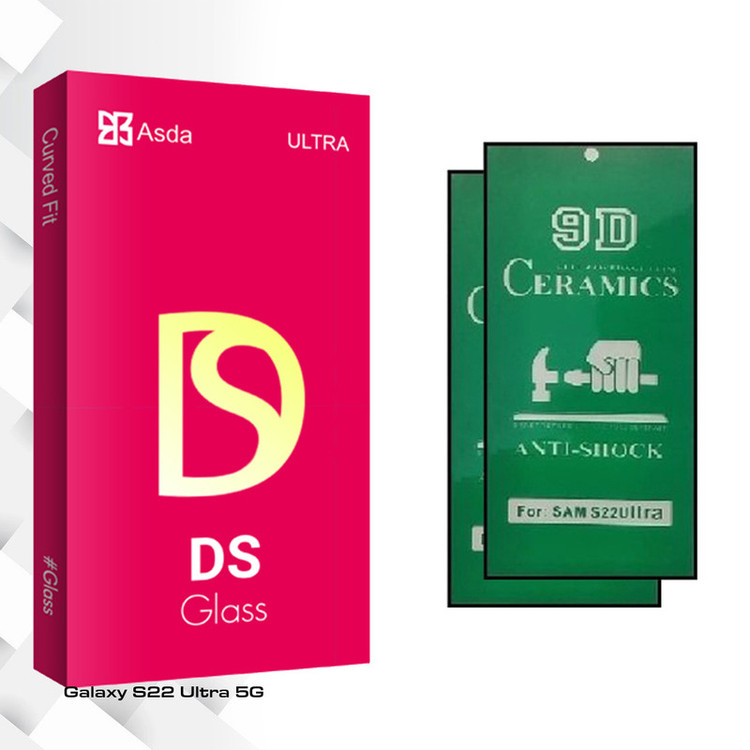 محافظ صفحه نمایش سرامیکی آسدا مدل DS Glass مناسب برای گوشی موبایل سامسونگ Galaxy S22 Ultra 5G بسته دو عددی