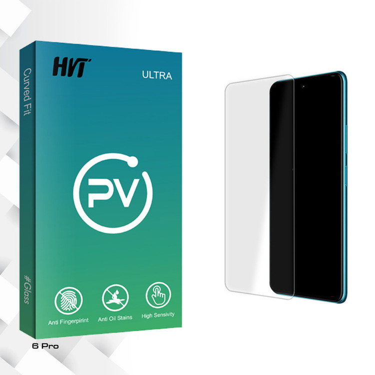 محافظ صفحه نمایش شیشه ای اچ وی تی مدل PV Glass مناسب برای گوشی موبایل ریلمی 6 Pro