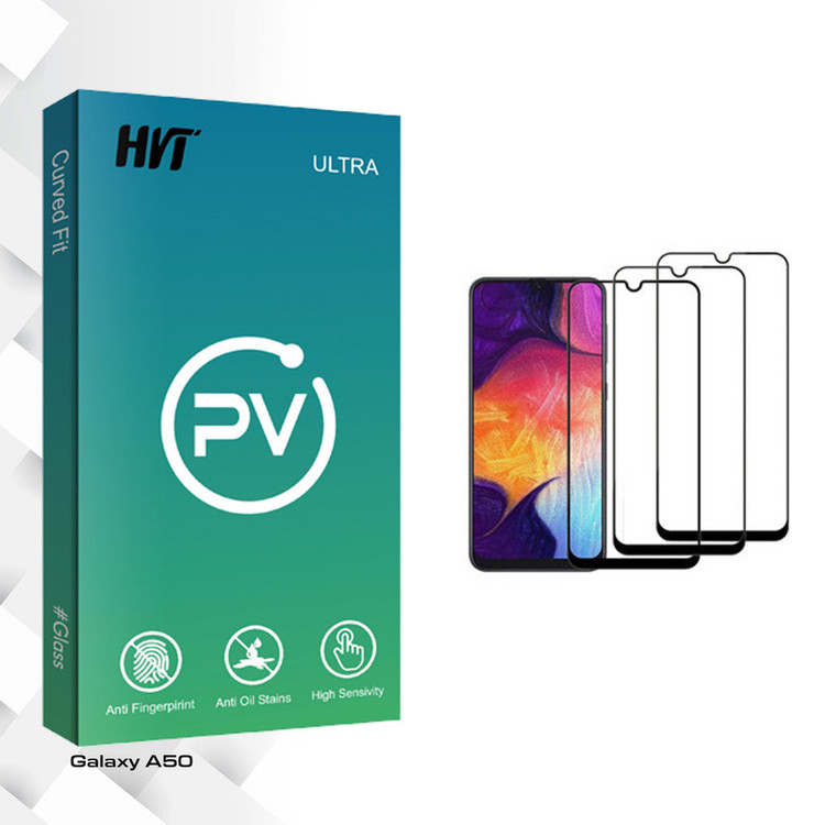 محافظ صفحه نمایش اچ وی تی مدل PV glass مناسب برای گوشی موبایل سامسونگ Galaxy A50 بسته سه عددی