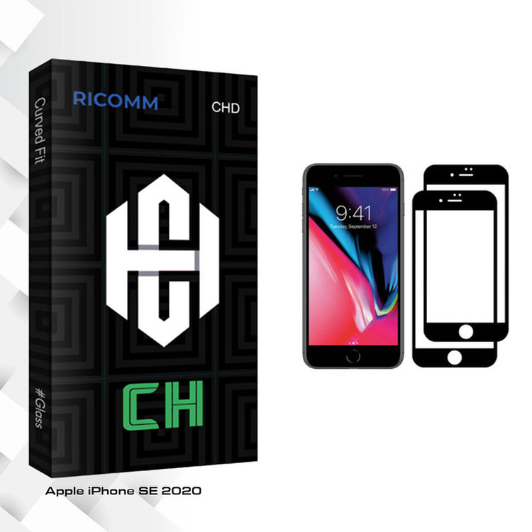 محافظ صفحه نمایش ریکام مدل CH glass مناسب برای گوشی موبایل اپل iPhone SE 2020 بسته دو عددی