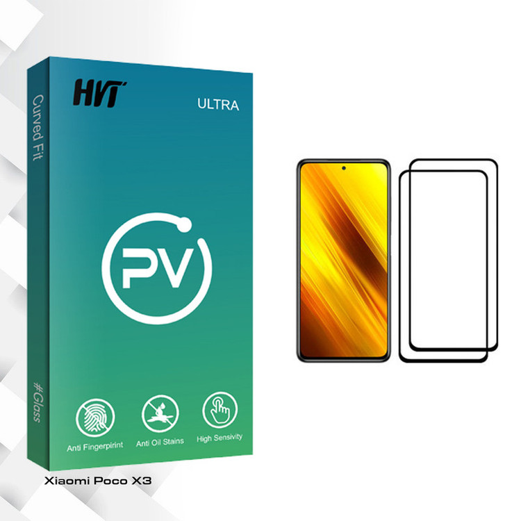 محافظ صفحه نمایش اچ وی تی مدل PV glass مناسب برای گوشی موبایل شیائومی Poco X3 بسته دو عددی