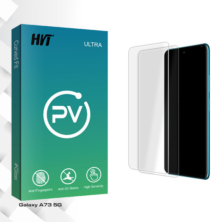 محافظ صفحه نمایش شیشه ای اچ وی تی مدل PV Glass MIX2 مناسب برای گوشی موبایل سامسونگ Galaxy A73 5G بسته دو عددی