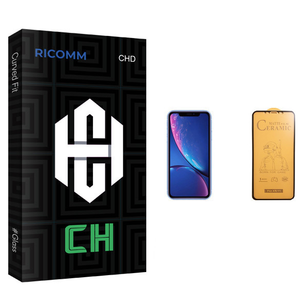 محافظ صفحه نمایش سرامیکی ریکام مدل CH glass مناسب برای گوشی موبایل اپل iPhone XR