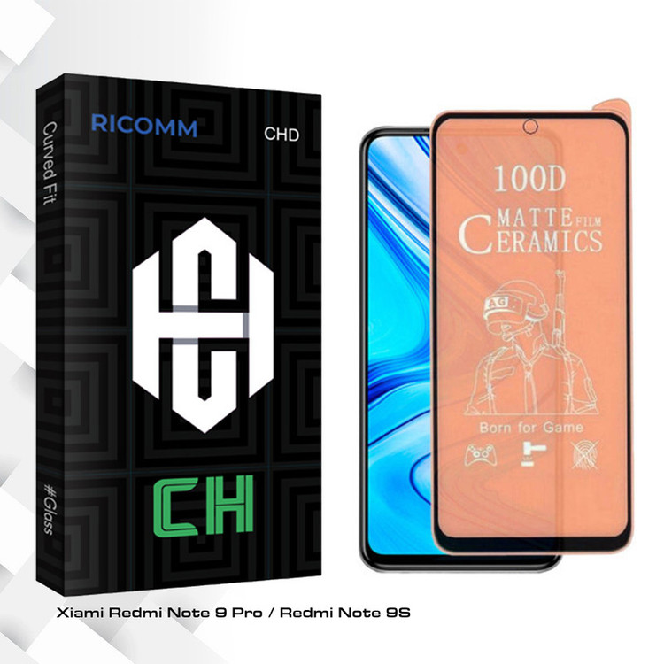 محافظ صفحه نمایش مات ریکام مدل CH glass مناسب برای گوشی موبایل شیائومی Redmi Note 9 pro/ Note 9S