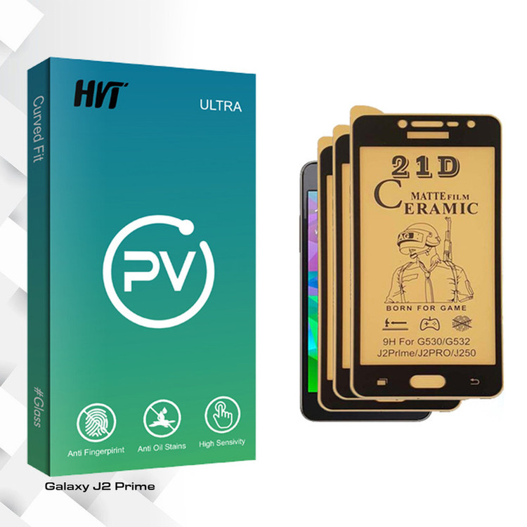 محافظ صفحه نمایش سرامیکی اچ وی تی مدل PV Glass مناسب برای گوشی موبایل سامسونگ Galaxy J2 Prime بسته سه عددی
