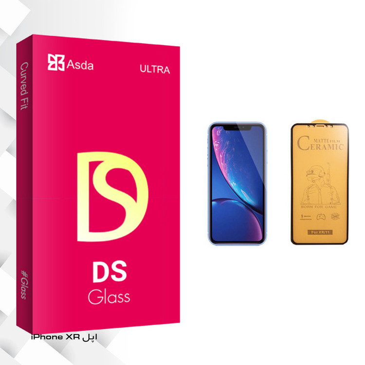 محافظ صفحه نمایش سرامیکی آسدا مدل DS glass مناسب برای گوشی موبایل اپل iPhone XR