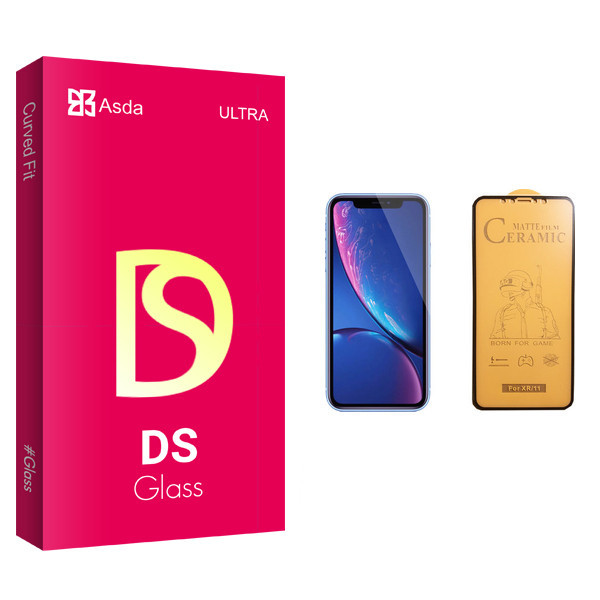 محافظ صفحه نمایش سرامیکی آسدا مدل DS glass مناسب برای گوشی موبایل اپل iPhone XR