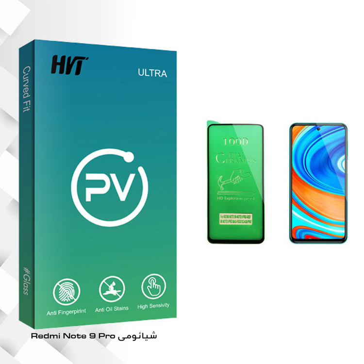 محافظ صفحه نمایش سرامیکی اچ وی تی مدل PV glass مناسب برای گوشی موبایل شیائومی Redmi Note 9 Pro