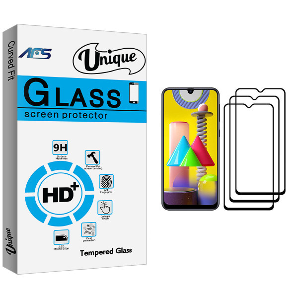 محافظ صفحه نمایش ای اف اس مدل Unique Glass مناسب برای گوشی موبایل سامسونگ Galaxy M31 Prime بسته سه عددی