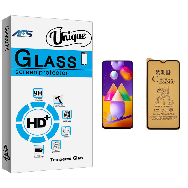 محافظ صفحه نمایش سرامیکی ای اف اس مدل Unique Glass مناسب برای گوشی موبایل سامسونگ Galaxy M31s