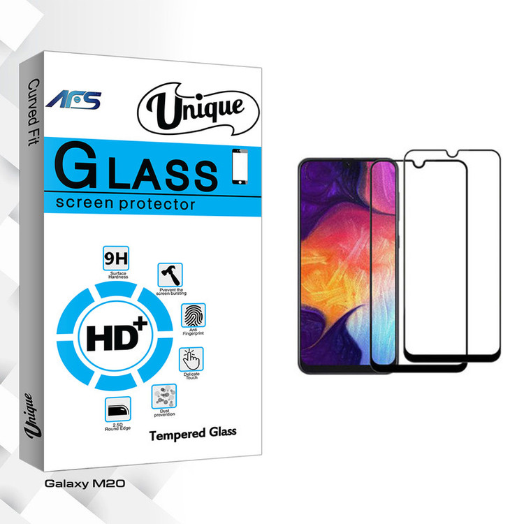 محافظ صفحه نمایش ای اف اس مدل Unique Glass مناسب برای گوشی موبایل سامسونگ Galaxy M20 بسته دو عددی