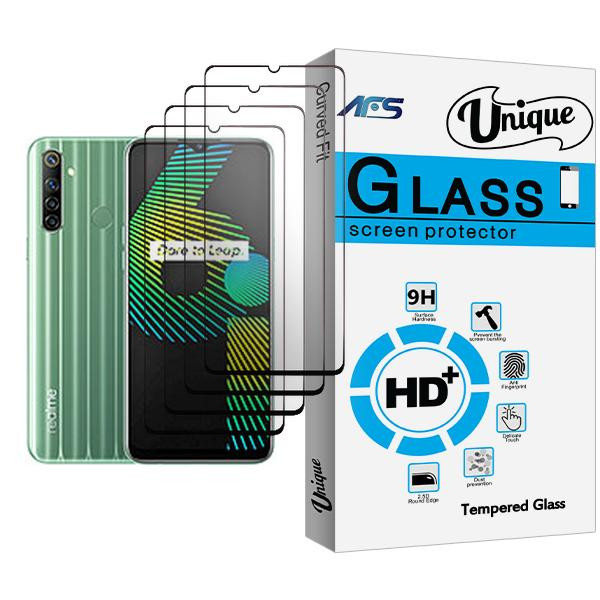 محافظ صفحه نمایش ای اف اس مدل Unique Glass MIX004 مناسب برای گوشی موبایل ریلمی 6i بسته چهار عددی