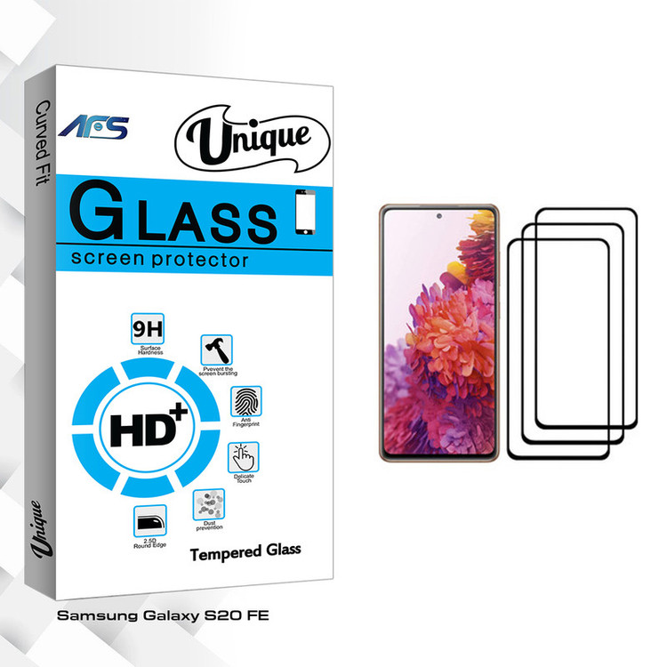 محافظ صفحه نمایش ای اف اس مدل Unique Glass مناسب برای گوشی موبایل سامسونگ Galaxy S20 FE بسته سه عددی