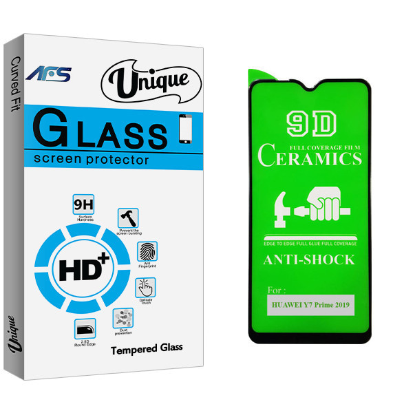 محافظ صفحه نمایش 9D ای اف اس مدل Unique Glass مناسب برای گوشی موبایل هوآوی Y7 Prime 2019