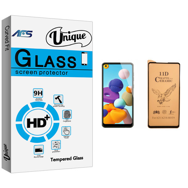 محافظ صفحه نمایش سرامیکی ای اف اس مدل Unique Glass مناسب برای گوشی موبایل سامسونگ Galaxy A21