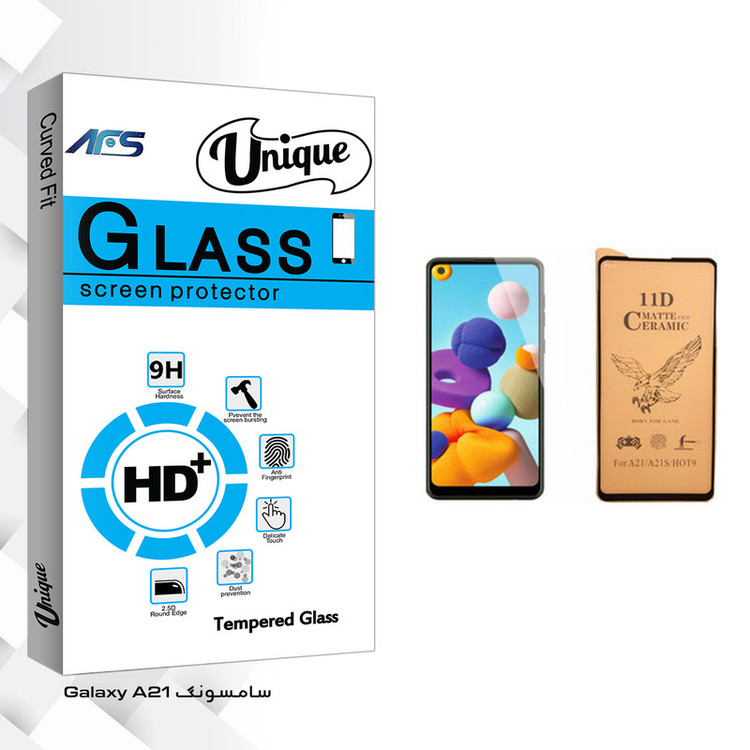 محافظ صفحه نمایش سرامیکی ای اف اس مدل Unique Glass مناسب برای گوشی موبایل سامسونگ Galaxy A21