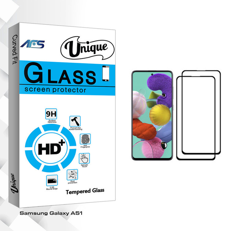 محافظ صفحه نمایش ای اف اس مدل Unique Glass مناسب برای گوشی موبایل سامسونگ Galaxy A51 بسته دو عددی