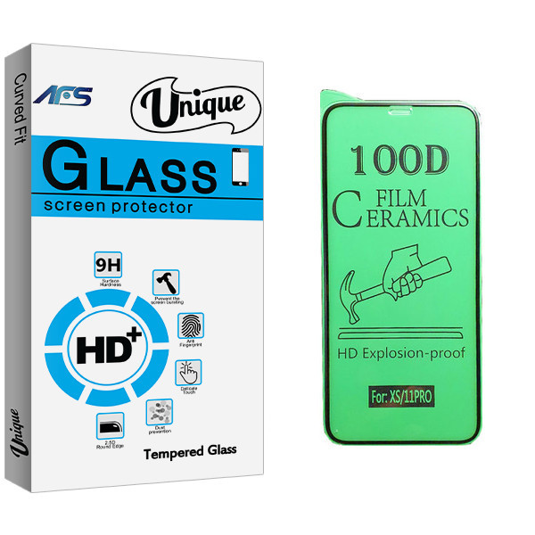 محافظ صفحه نمایش سرامیکی ای اف اس مدل Unique Glass مناسب برای گوشی موبایل اپل iPhone X