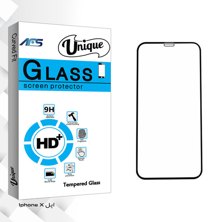 محافظ صفحه نمایش ای اف اس مدل Unique Glass مناسب برای گوشی موبایل اپل Iphone X