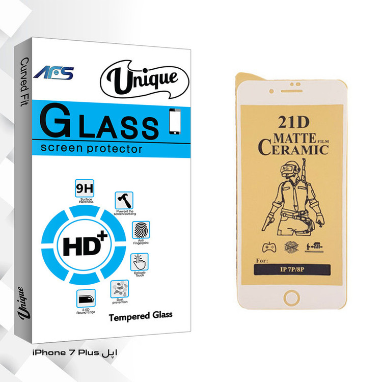 محافظ صفحه نمایش سرامیکی ای اف اس مدل Unique Glass مناسب برای گوشی موبایل اپل iPhone 7 Plus
