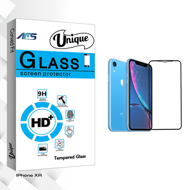 محافظ صفحه نمایش 5D ای اف اس مدل Unique Glass مناسب برای گوشی موبایل اپل iPhone XR