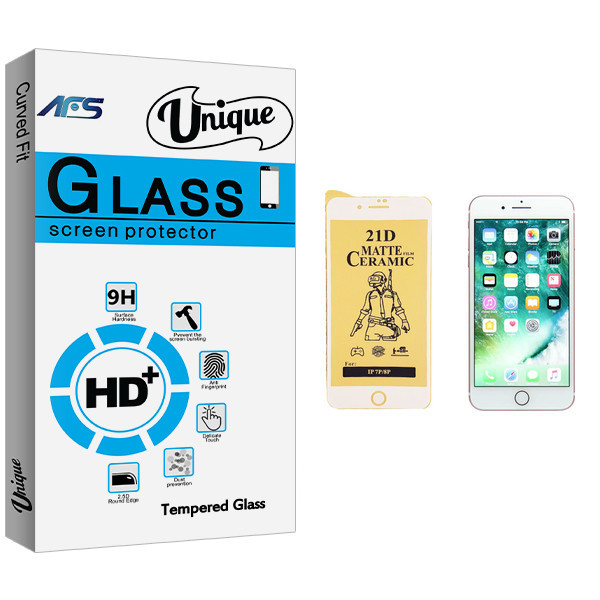 محافظ صفحه نمایش سرامیکی ای اف اس مدل Unique Glass مناسب برای گوشی موبایل اپل iPhone 7 Plus