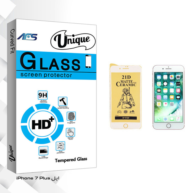 محافظ صفحه نمایش سرامیکی ای اف اس مدل Unique Glass مناسب برای گوشی موبایل اپل iPhone 7 Plus