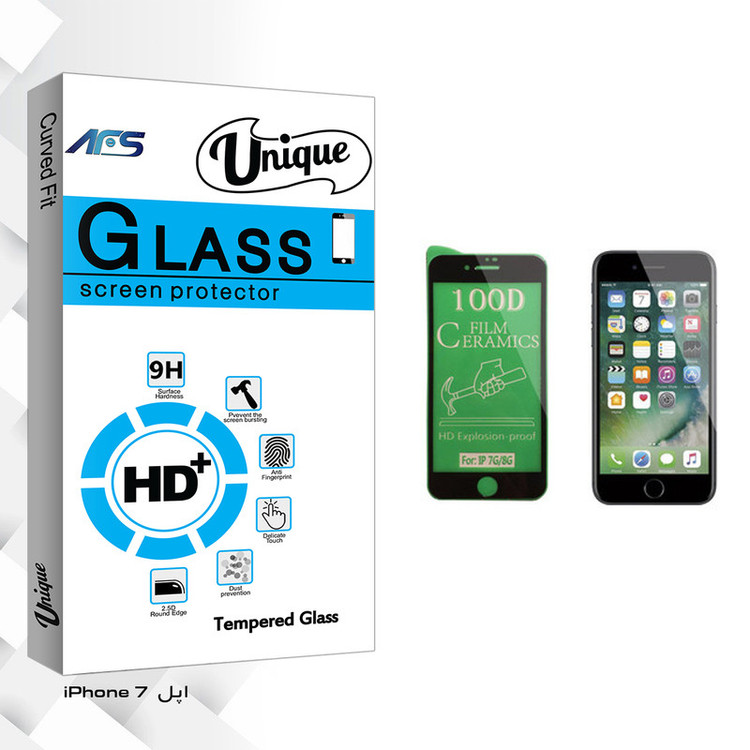 محافظ صفحه نمایش سرامیکی ای اف اس مدل Unique Glass مناسب برای گوشی موبایل اپل iPhone 7