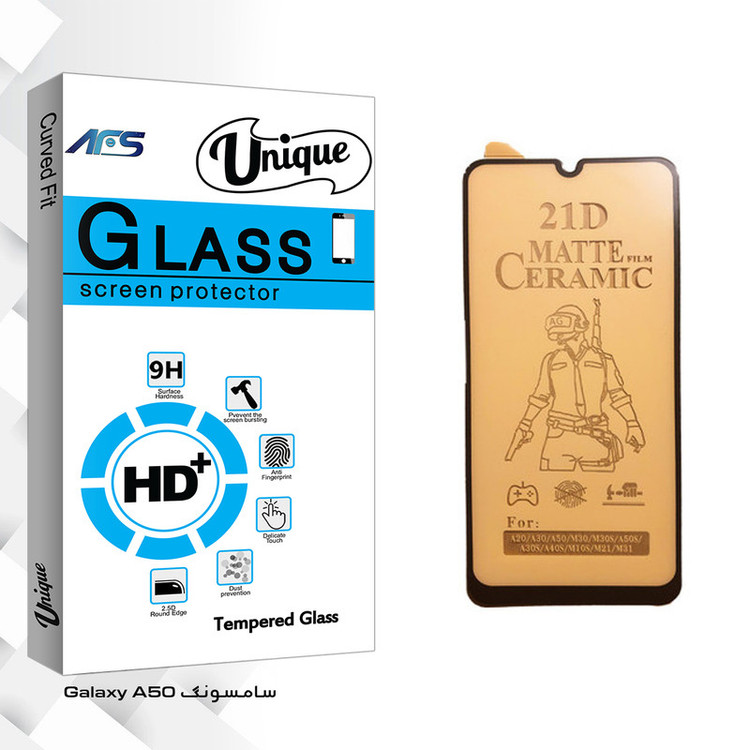 محافظ صفحه نمایش سرامیکی ای اف اس مدل Unique Glass مناسب برای گوشی موبایل سامسونگ Galaxy A50