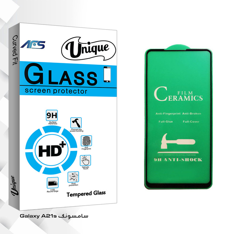 محافظ صفحه نمایش سرامیکی ای اف اس مدل Unique Glass مناسب برای گوشی موبایل سامسونگ Galaxy A21s
