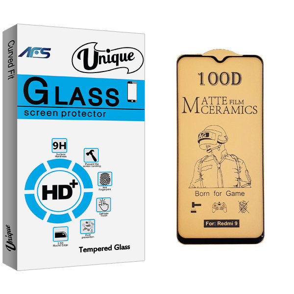 محافظ صفحه نمایش سرامیکی ای اف اس مدل Unique Glass مناسب برای گوشی موبایل شیائومی Redmi 9