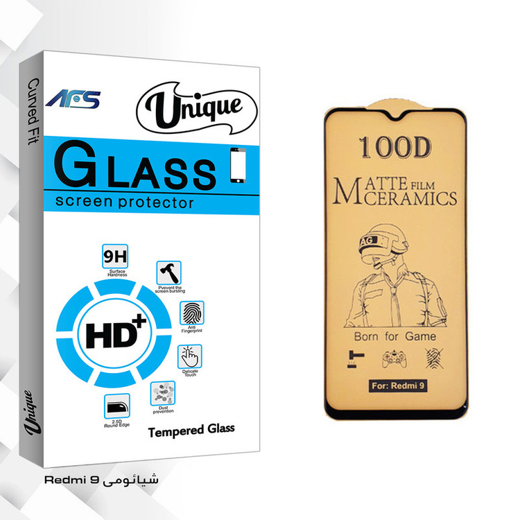 محافظ صفحه نمایش سرامیکی ای اف اس مدل Unique Glass مناسب برای گوشی موبایل شیائومی Redmi 9