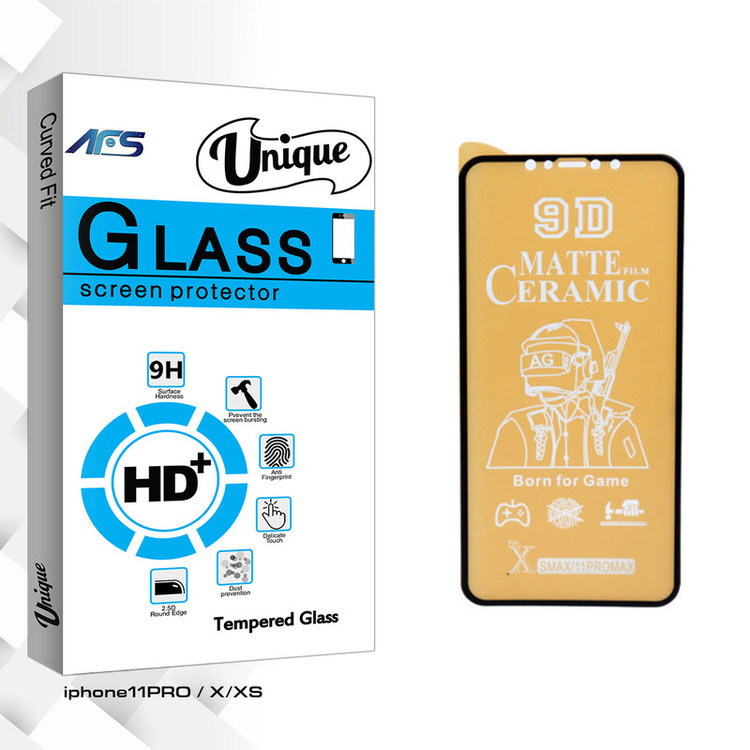 محافظ صفحه نمایش سرامیکی مات ای اف اس مدل Unique Glass مناسب برای گوشی موبایل اپل iphone 11 Pro Max/ XS Max