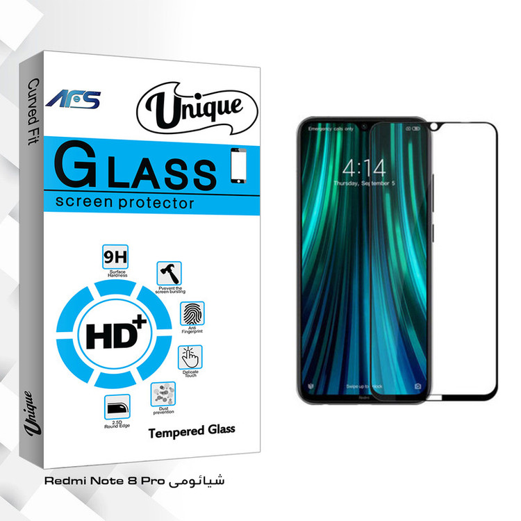 محافظ صفحه نمایش ای اف اس مدل Unique Glass مناسب برای گوشی موبایل شیائومی Redmi Note 8 Pro